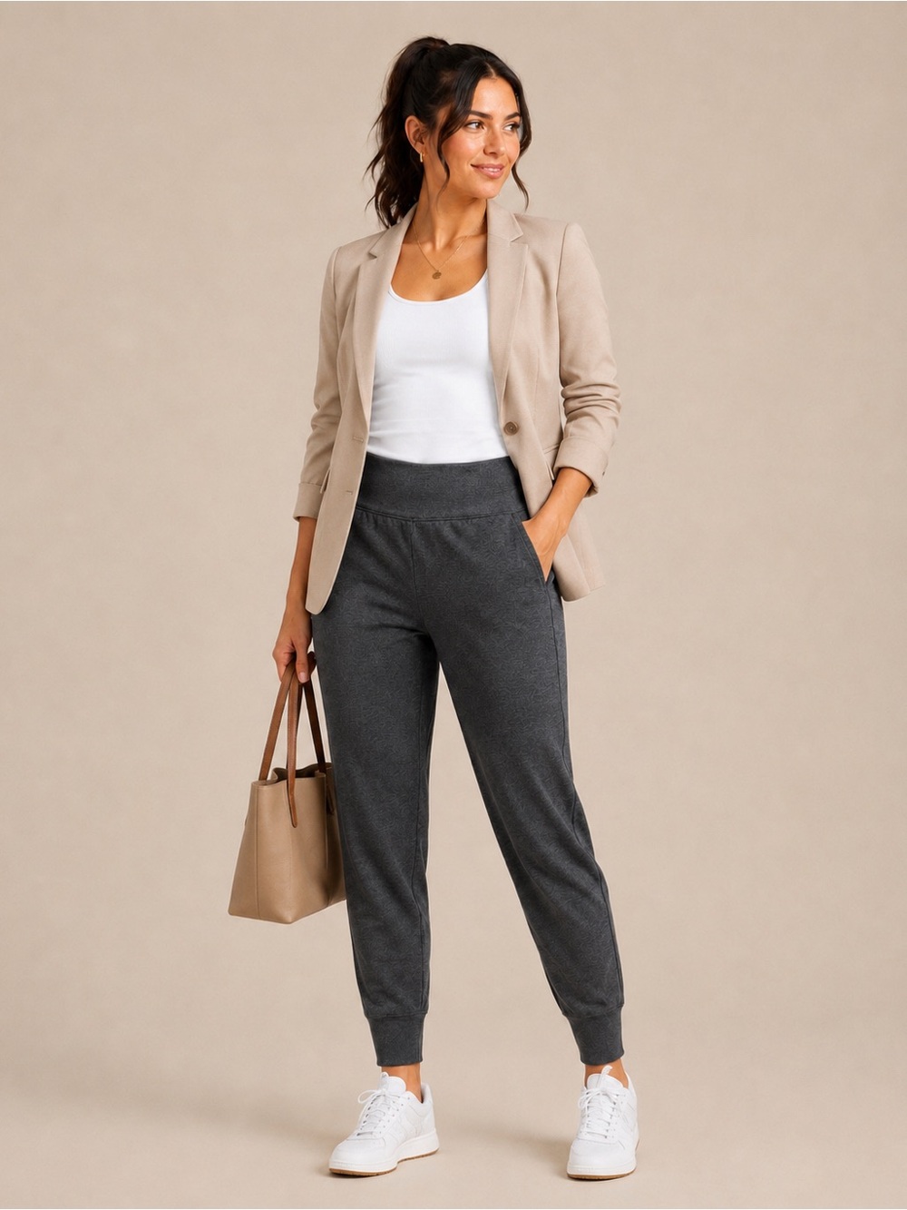 *Like New* Athleta Venice High Rise Jogger Pants Charcoal Heather Gray Sz Medium